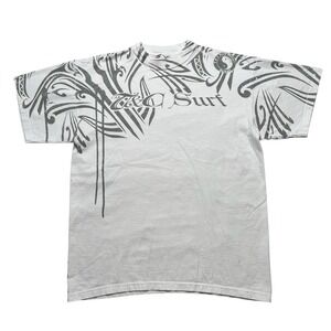 T&C Surf Designs T-Shirt Mens L White Hawaii Vintage Y2K Tribal All Over Print